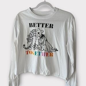 Disney Pooh and friend graphic long sleeve tee in white